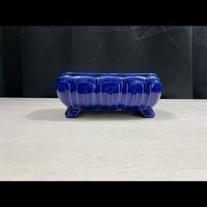 Vintage Cobalt Blue MCM Style Ceramic Planter